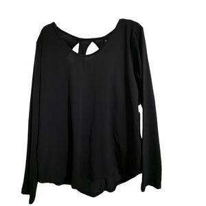 Under Armour Jet Black Long Sleeve Athletic Top With Open Back - XL